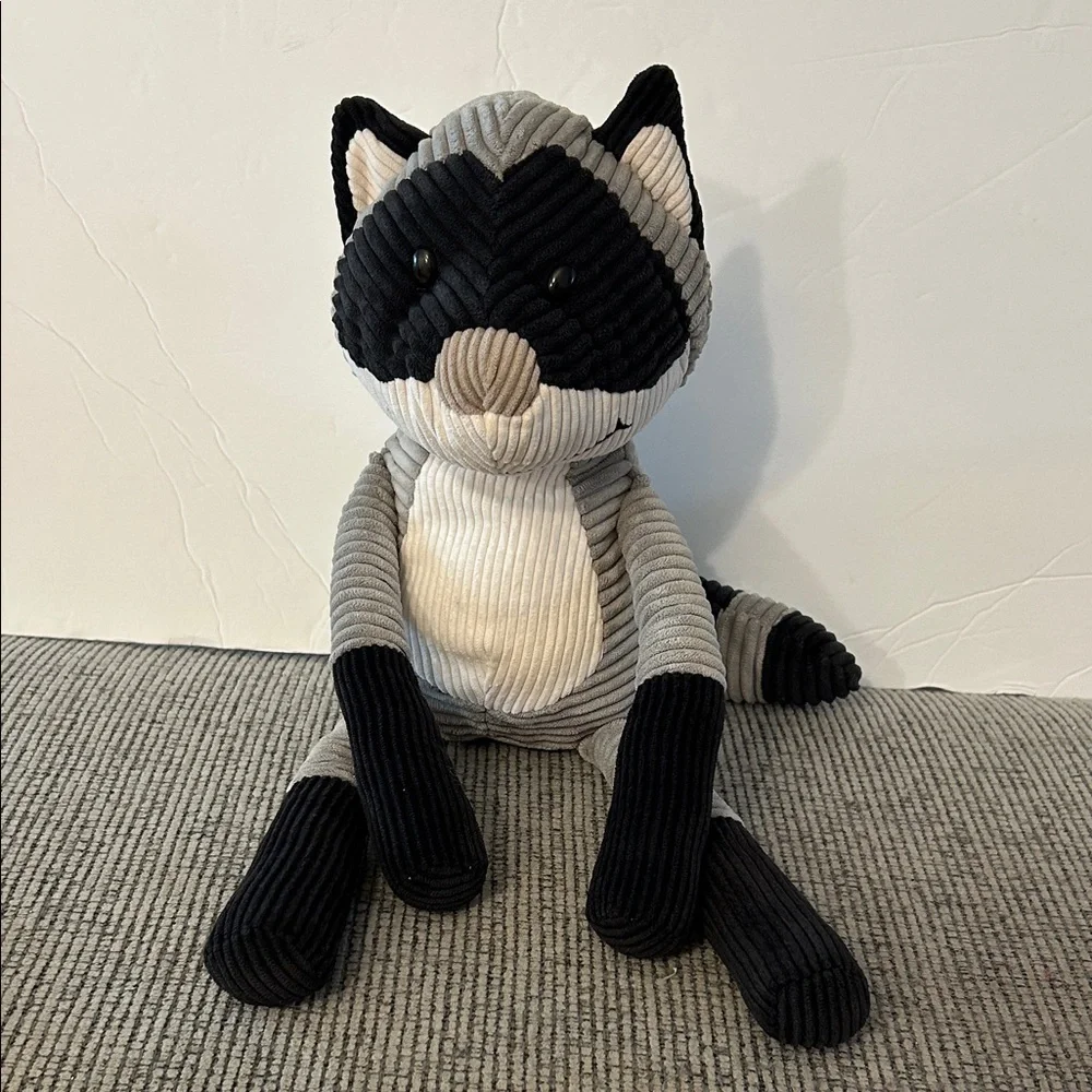 Pier 1 imports raccoon ribbed Plush Toy decoration soft cuddly poseable plushie